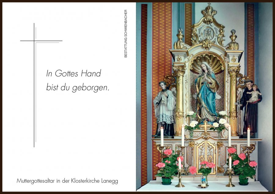 Sterbebild: Sr. Maria Assunta, Rosa Innerhofer OT