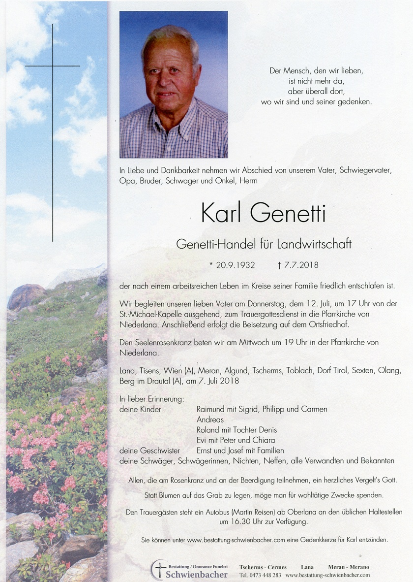 Parte: Karl Josef Genetti 