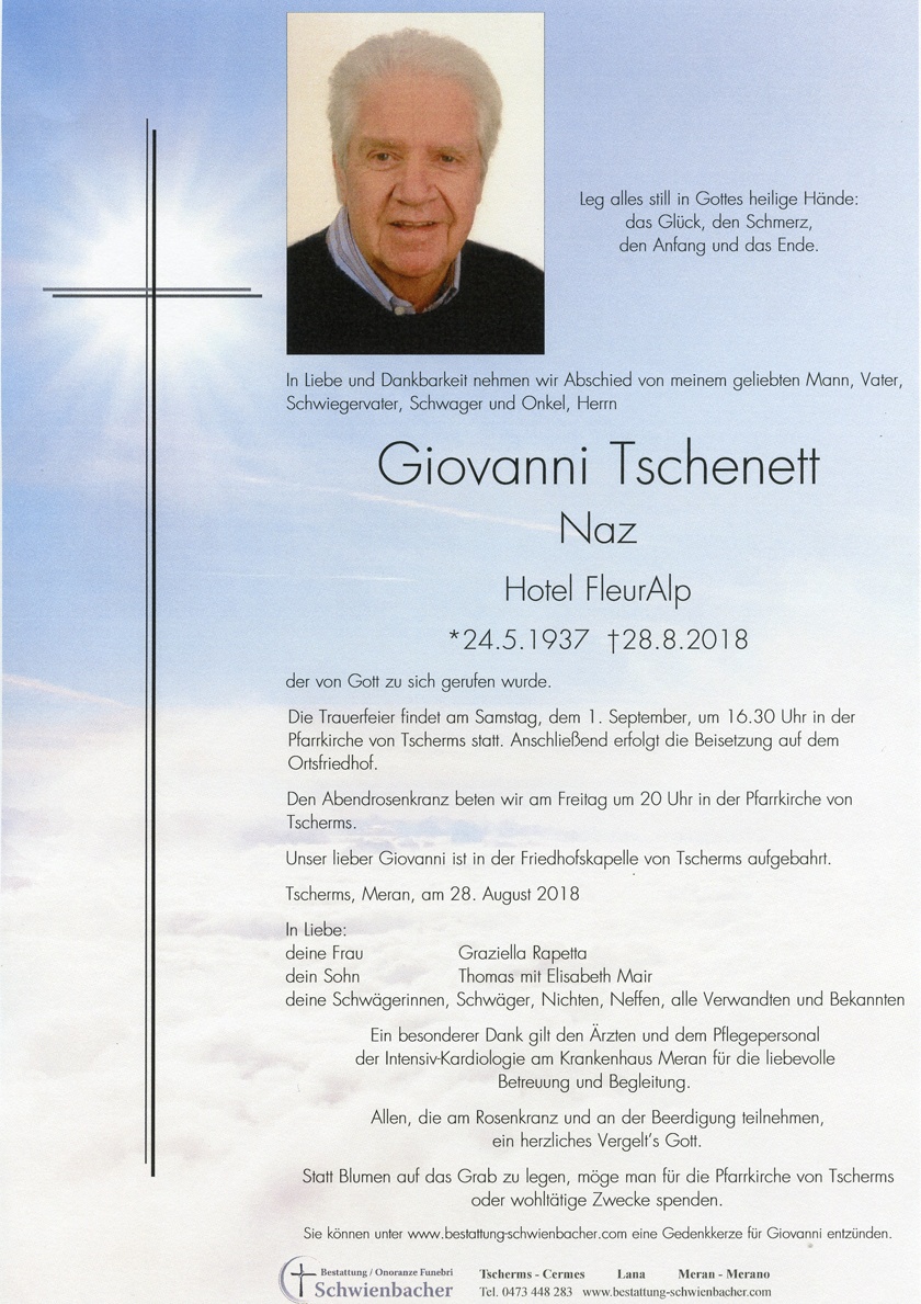 Parte: Giovanni Tschenett 