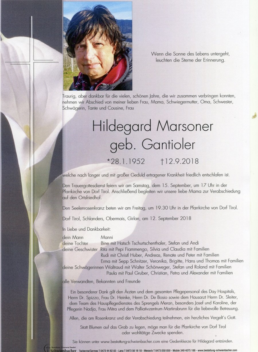 Parte: Hildegard Marsoner geb. Gantioler