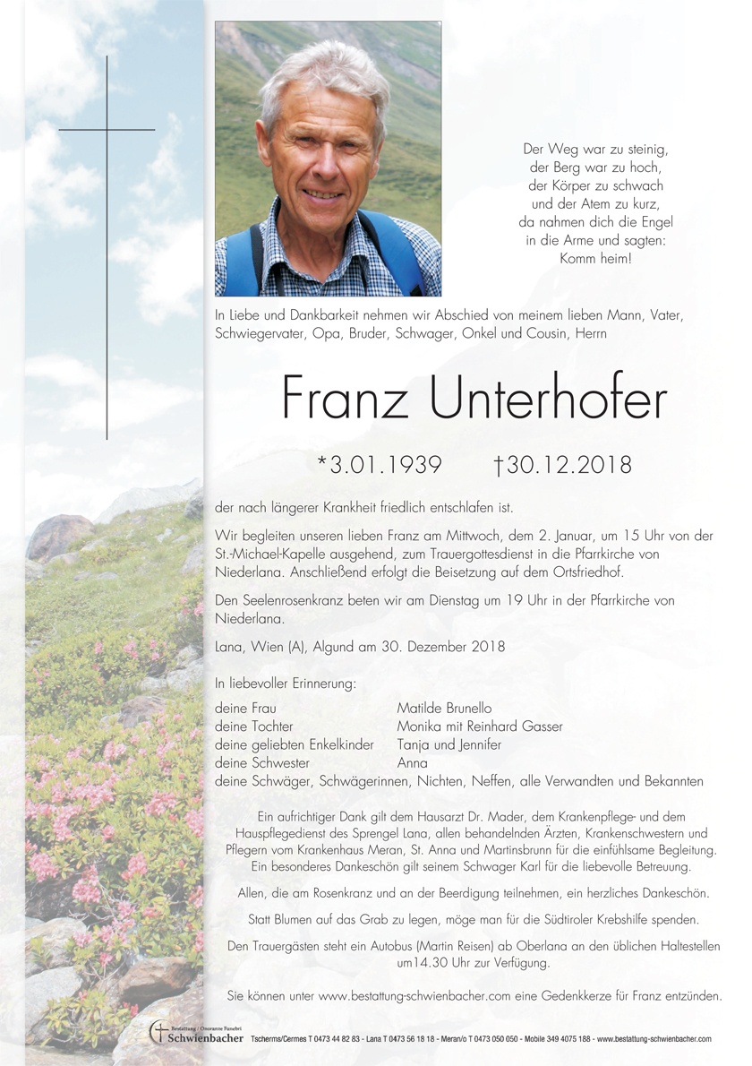 Parte: Franz Unterhofer 