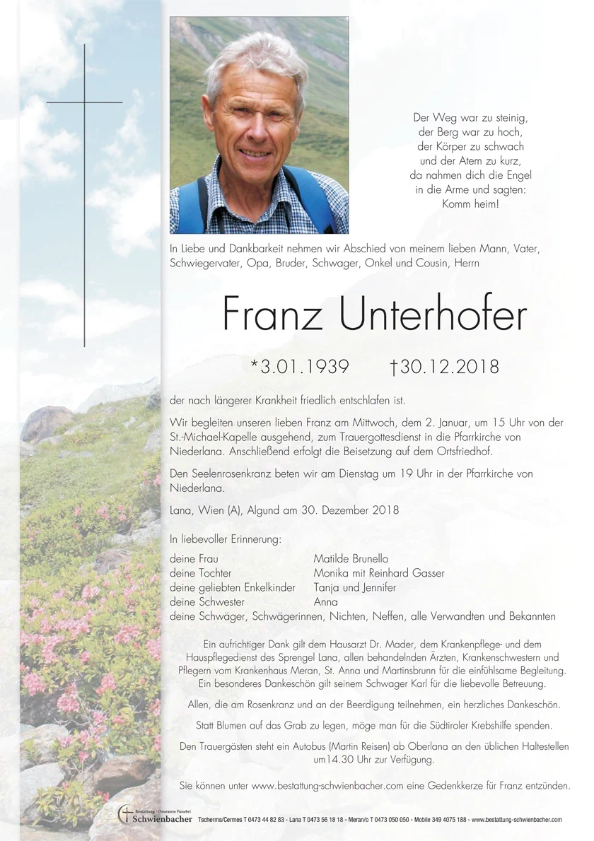 Parte: Franz Unterhofer 