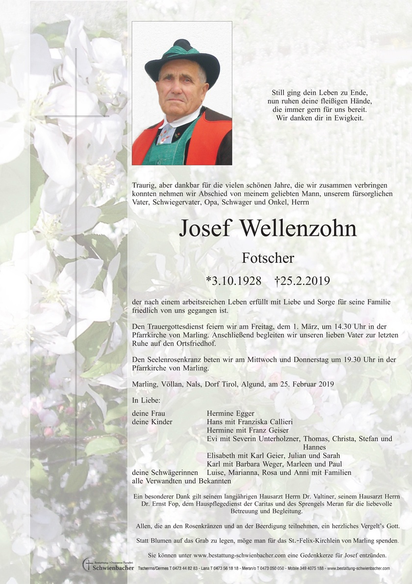 Parte: Josef Wellenzohn 