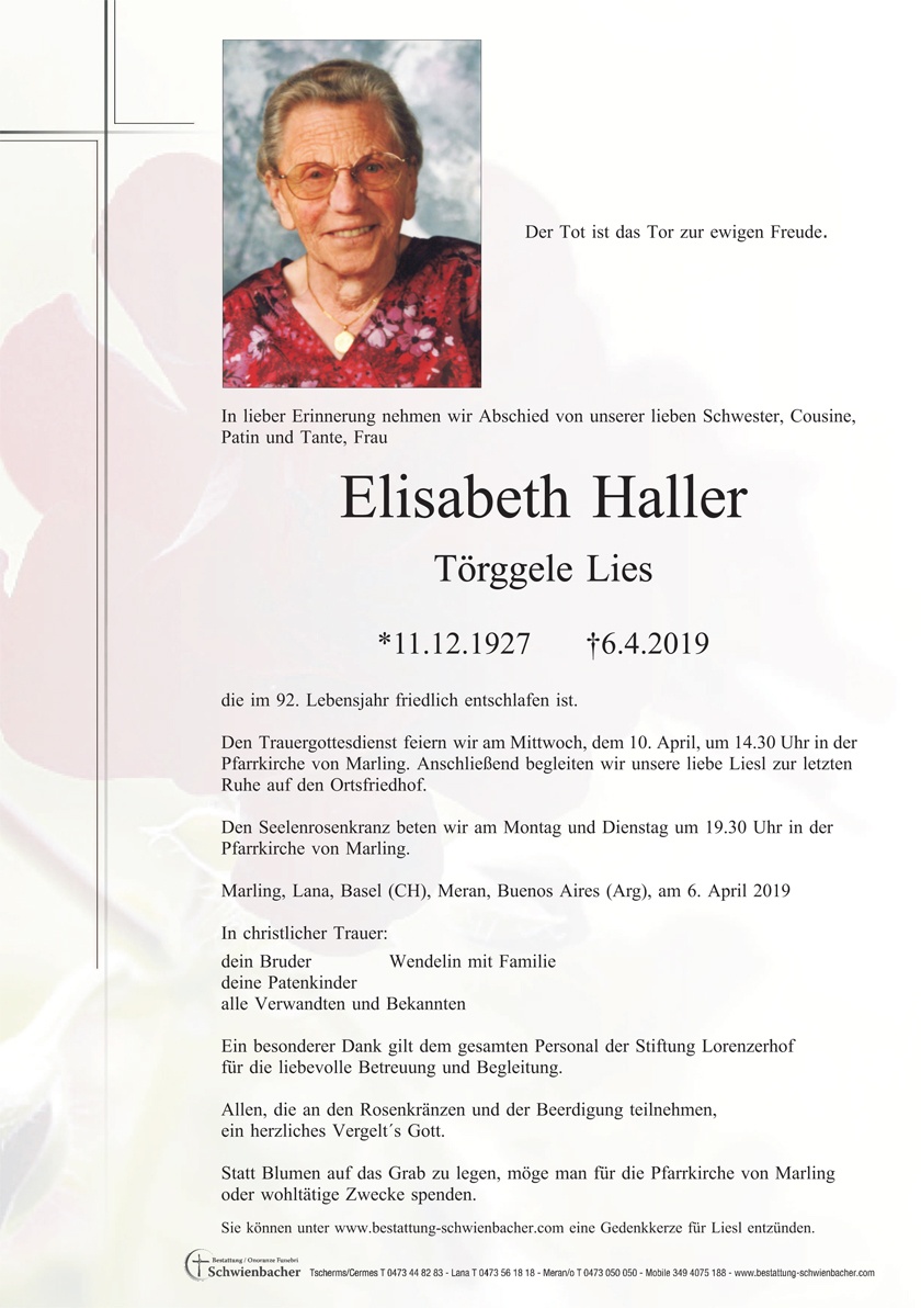 Parte: Elisabeth Haller 