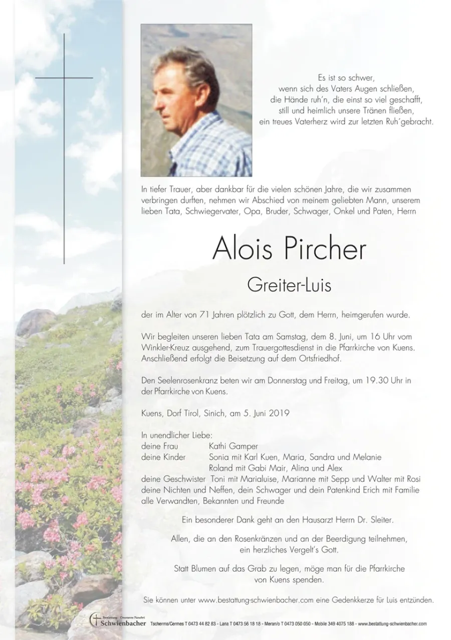 Parte: Alois Jakob Pircher