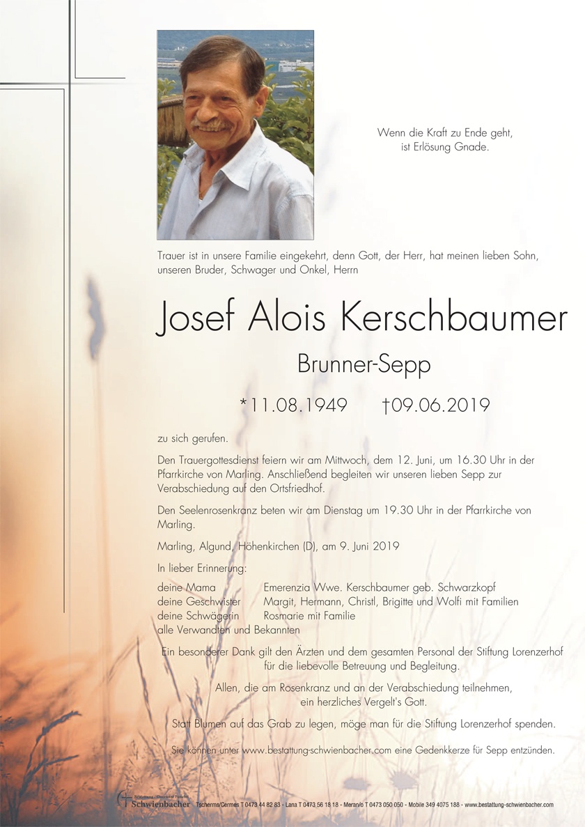 Parte: Josef Alois Kerschbaumer 