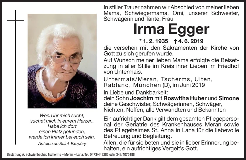 Medien: Irma Egger