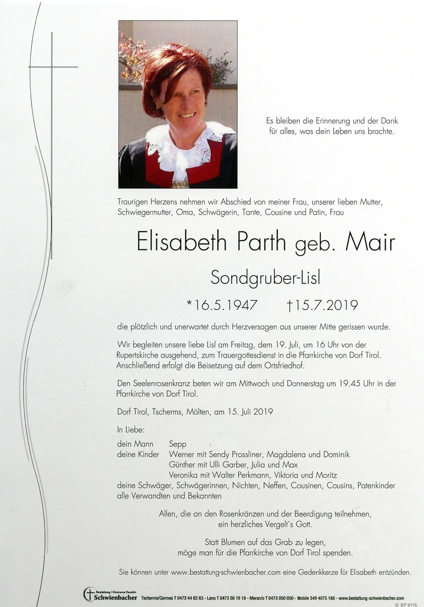 Parte: Elisabeth Parth geb. Mair