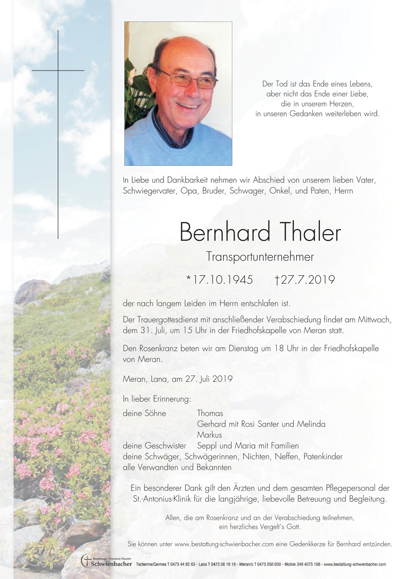 Parte: Bernhard Thaler 