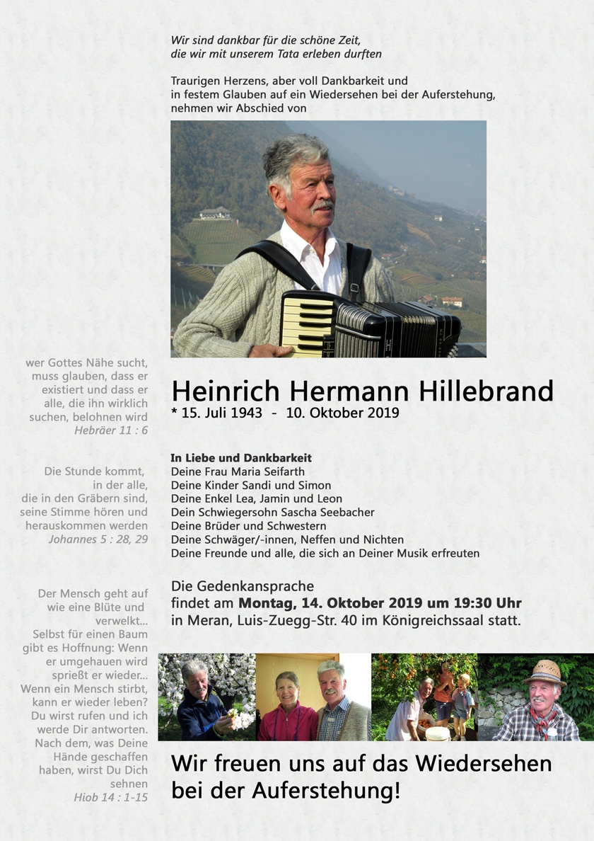 Parte: Heinrich Hermann Hillebrand 