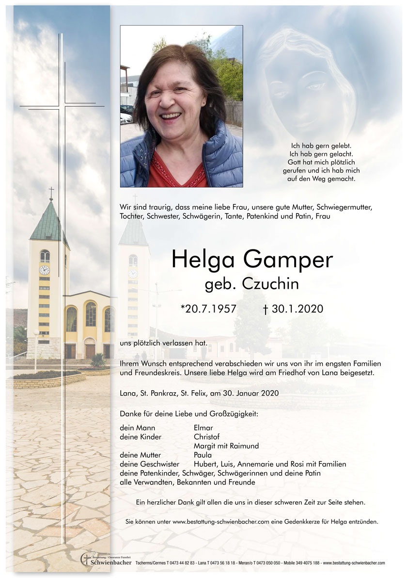 Parte: Helga Gamper geb. Czuchin 