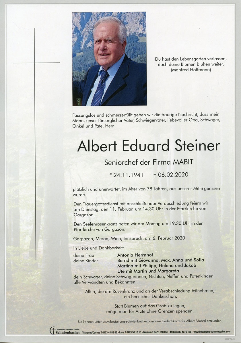 Parte: Albert Eduard Steiner 