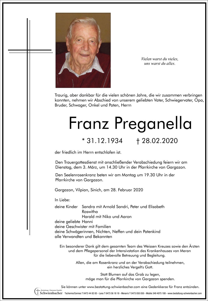 Parte: Franz Preganella 