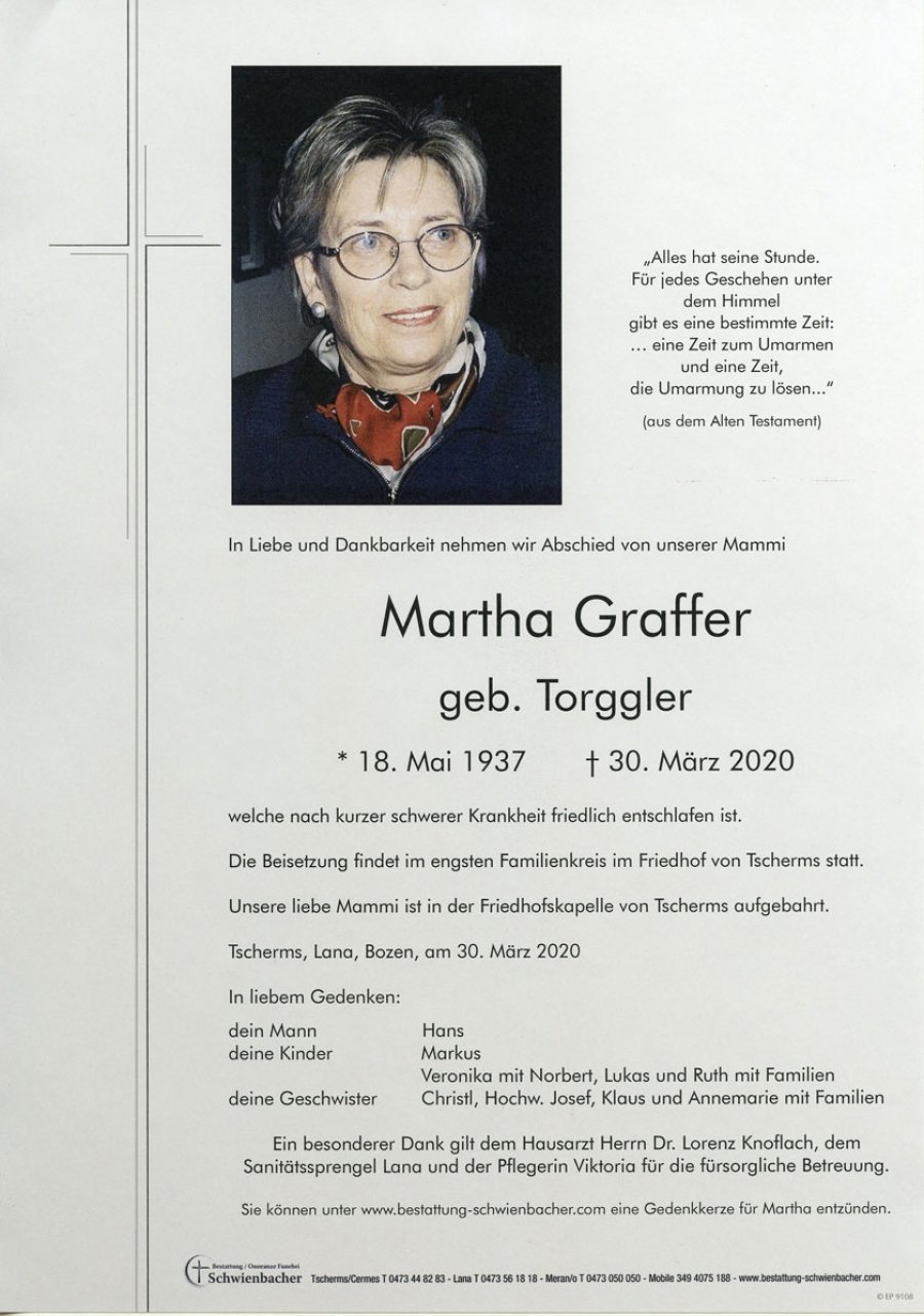 Parte: Marta Graffer geb. Torggler