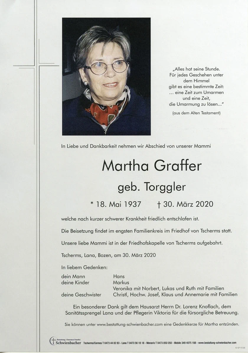 Parte: Marta Graffer geb. Torggler 