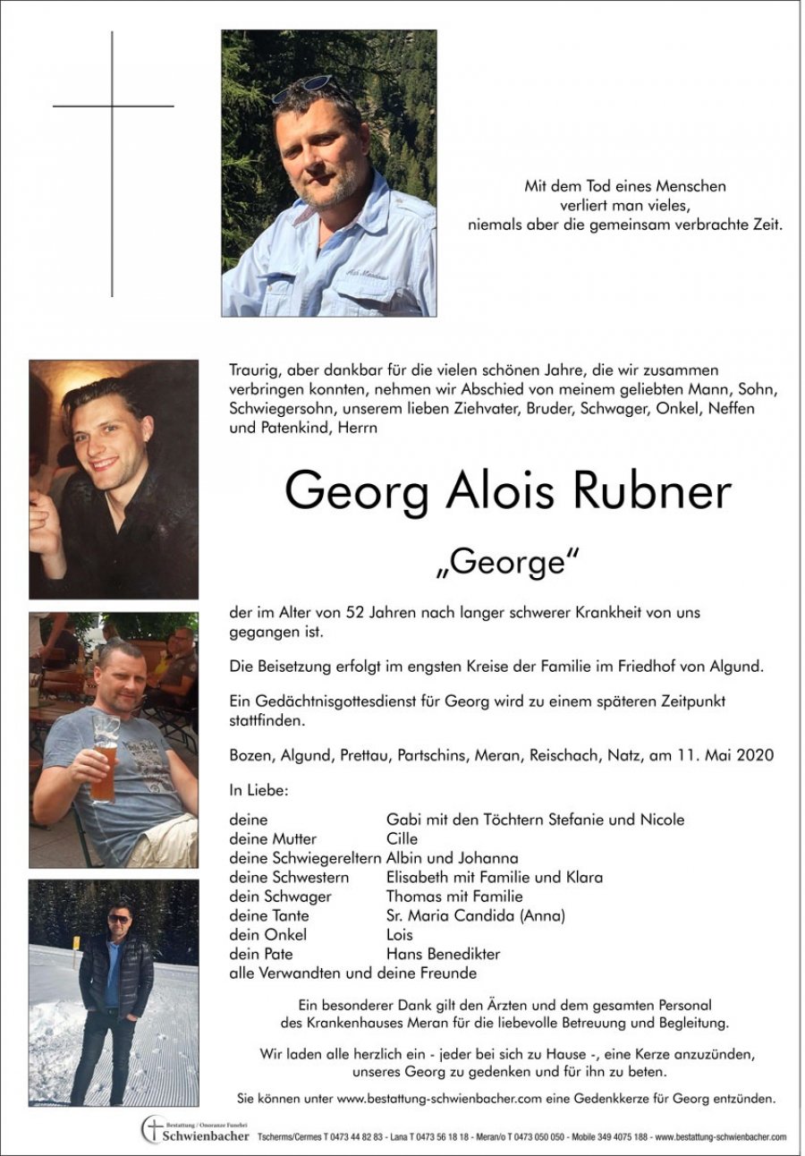 Parte: Georg Alois Rubner