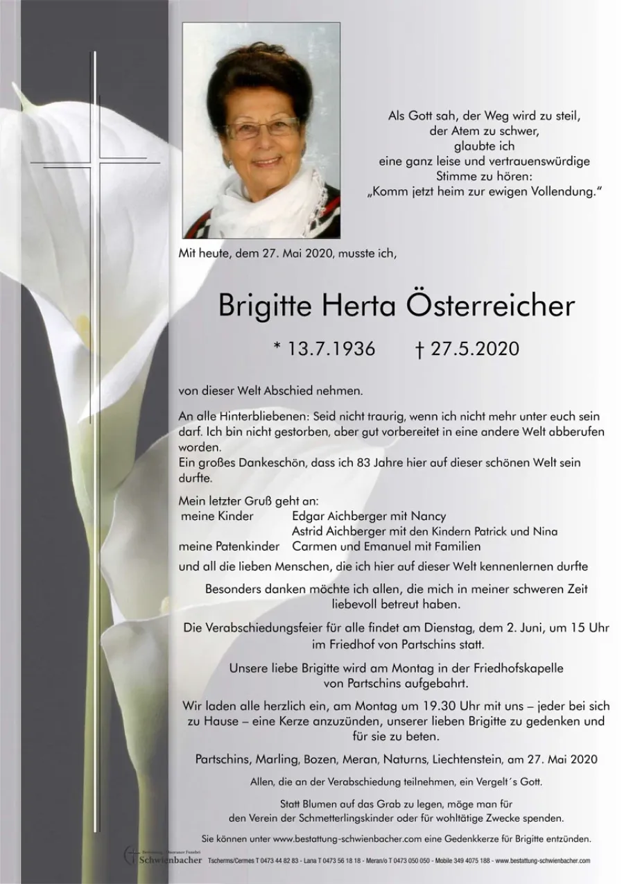 Parte: Brigitte Herta Österreicher