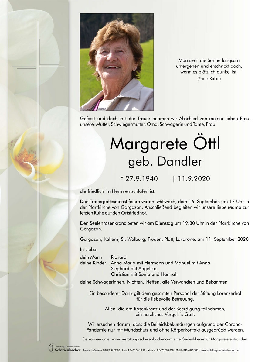Parte: Margarete Öttl geb. Dandler 