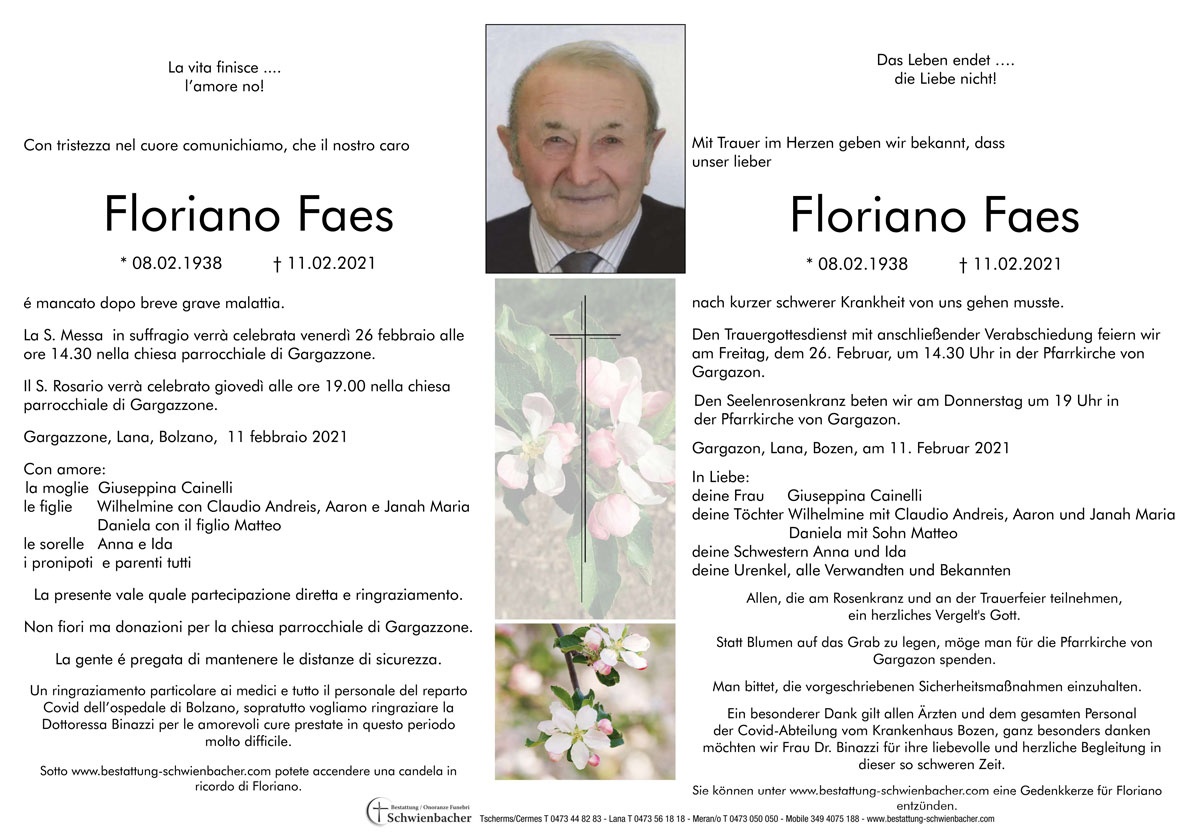 Parte: Floriano Faes 