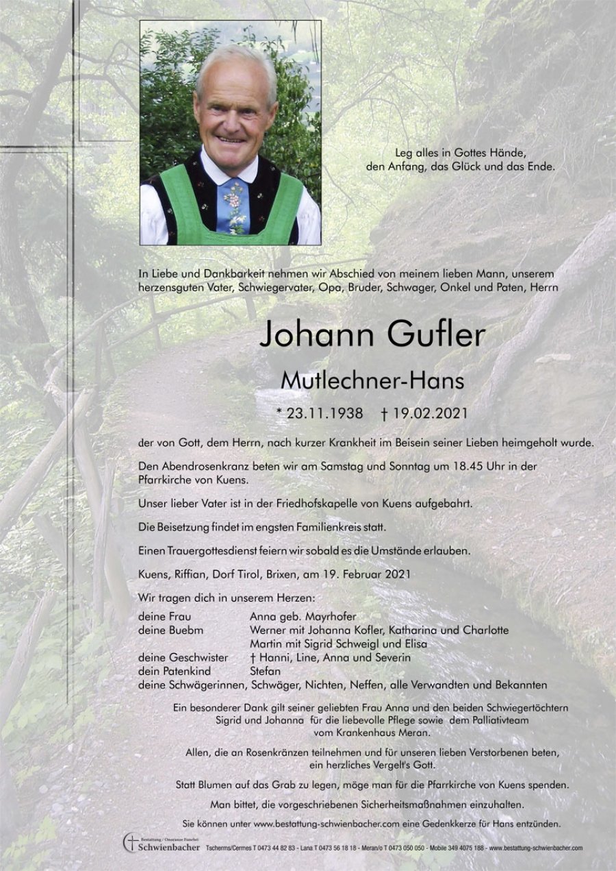 Parte: Johann Gufler