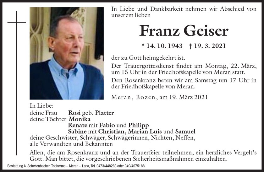 Medien: Franz Geiser