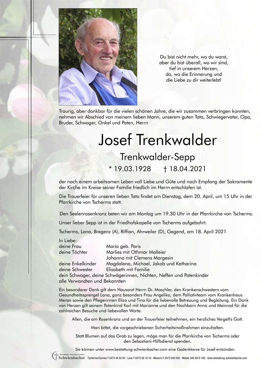 Parte: Josef Trenkwalder 