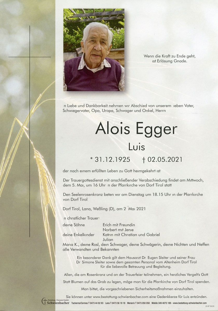Parte: Alois Egger 