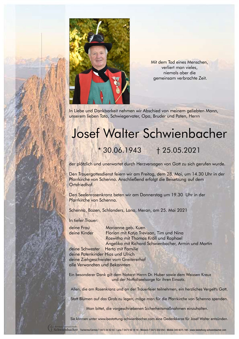 Parte: Josef Walter Schwienbacher 