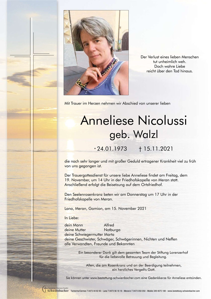 Parte: Anneliese Nicolussi geb. Walzl 