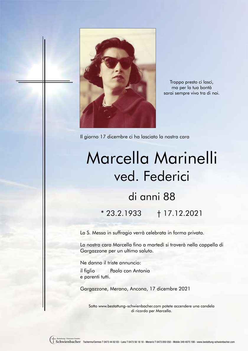 Parte: Marcella Marinelli ved. Federici 