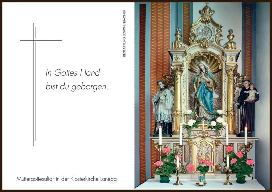 Sterbebild: Sr. Maria Assunta, Rosa Innerhofer OT