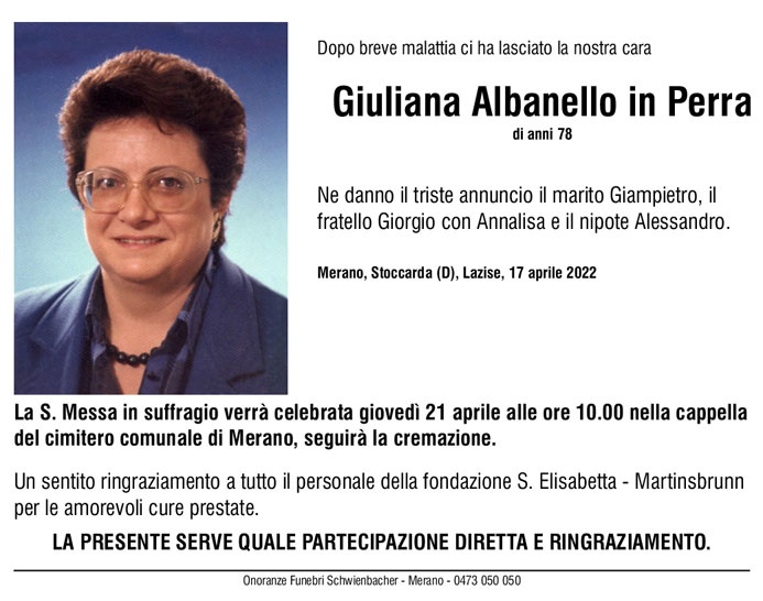 Parte: Giuliana Albanello in Perra 