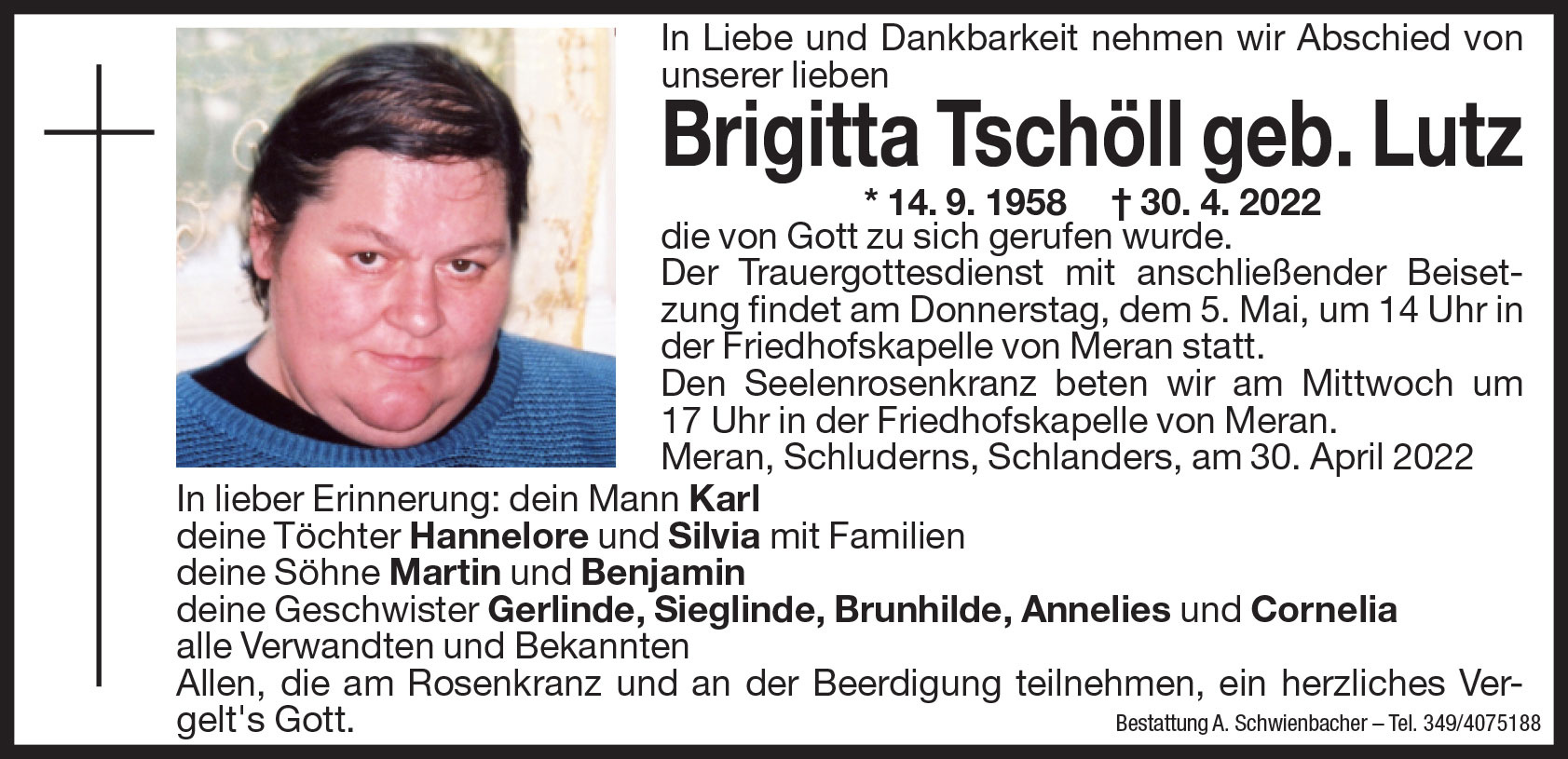 Medien: Brigitta Tschöll geb. Lutz
