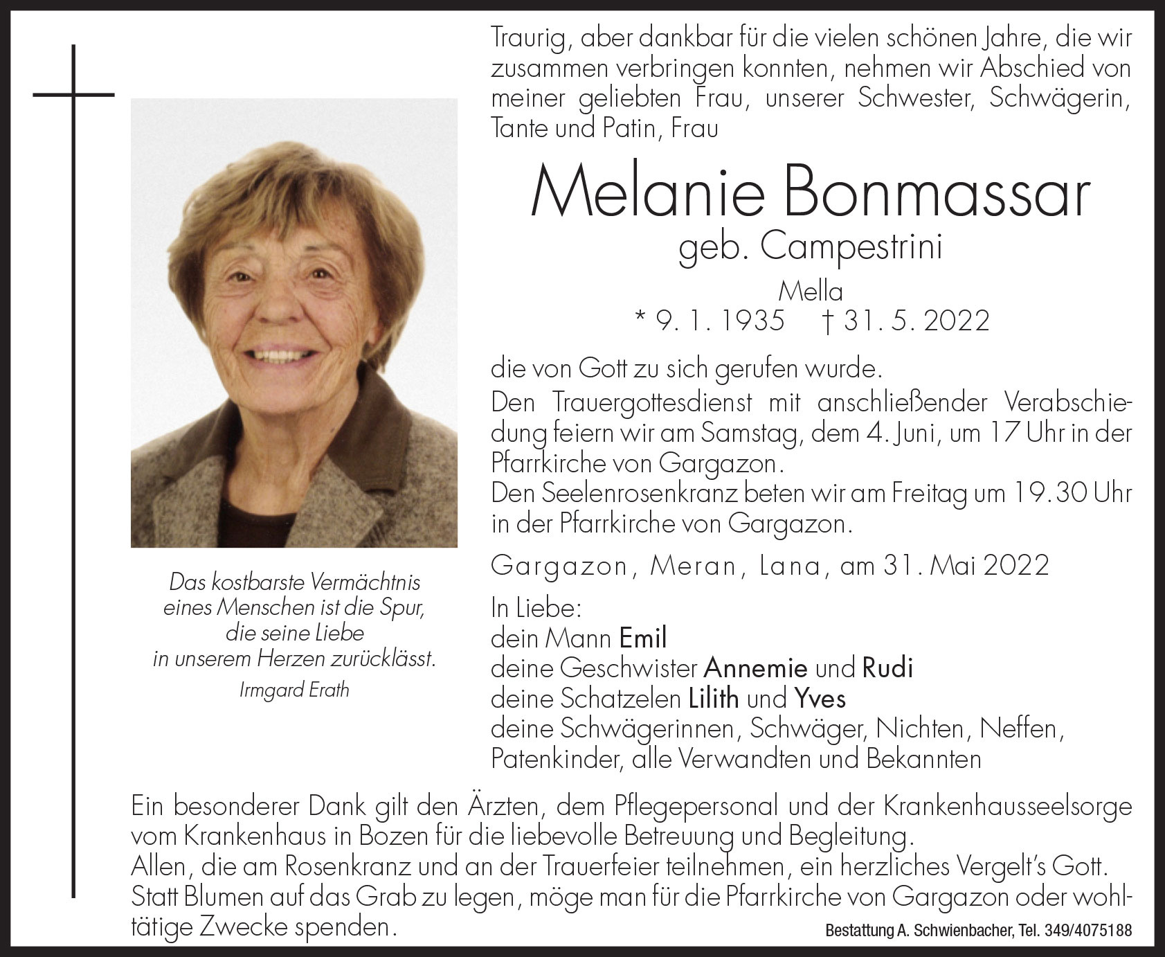 Medien: Melanie Bonmassar geb. Campestrini
