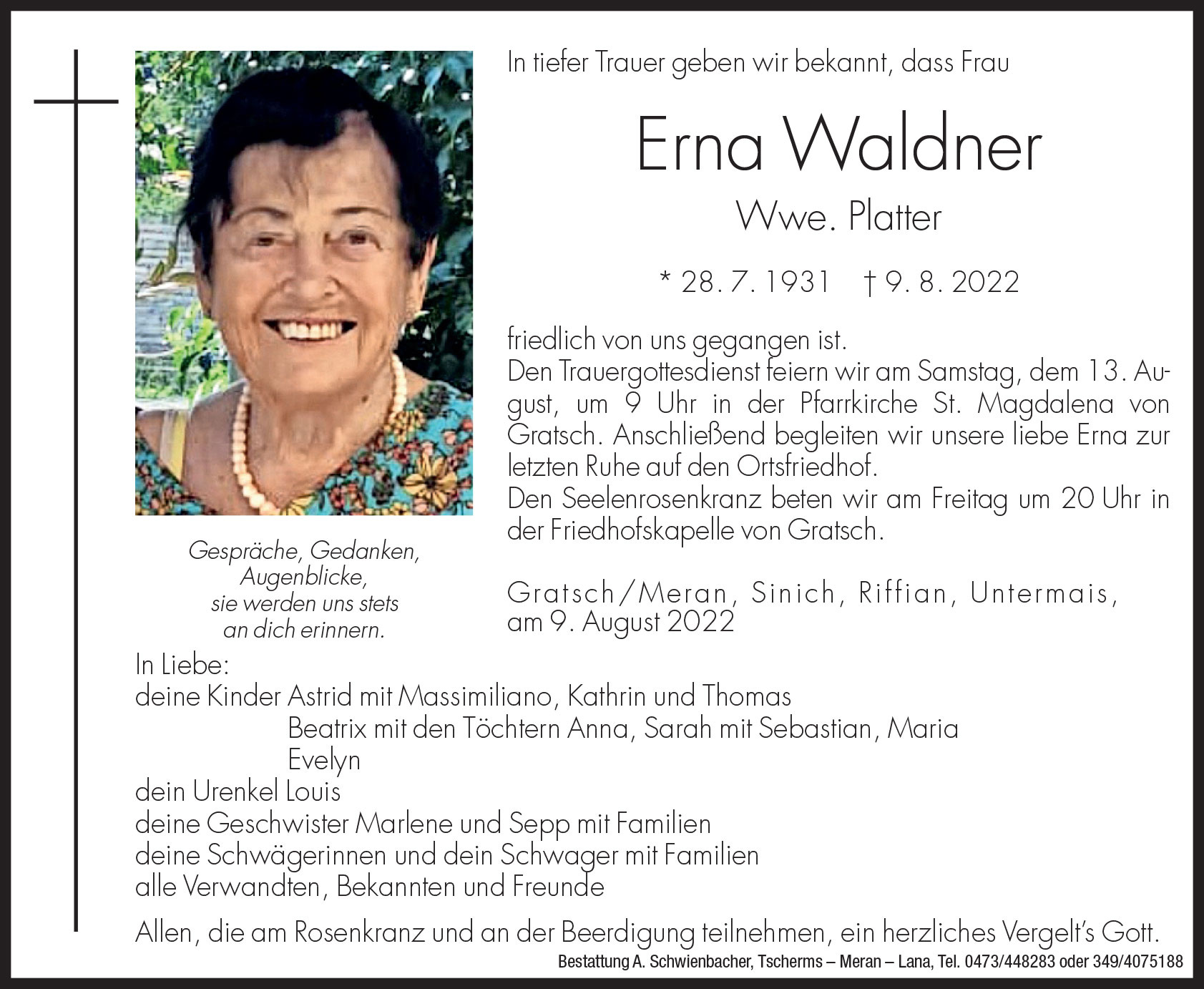 Medien: Erna Waldner Wwe. Platter