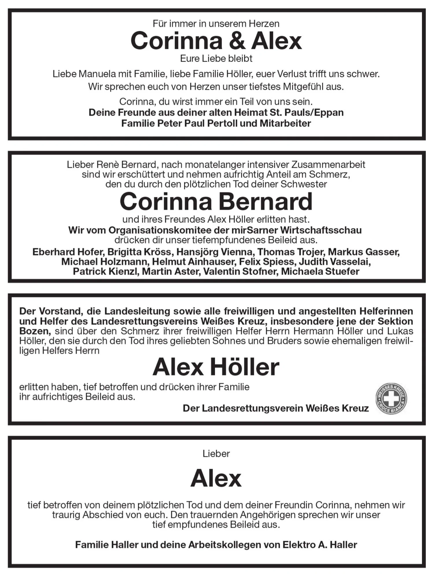 Medien: Corinna Bernard Alex Höller