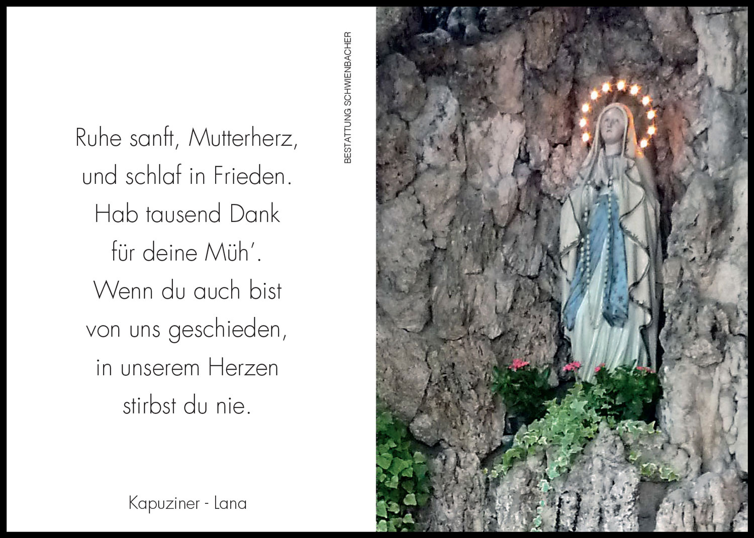 Sterbebild: Cecilia Wwe. Dibiasi geb. Auer