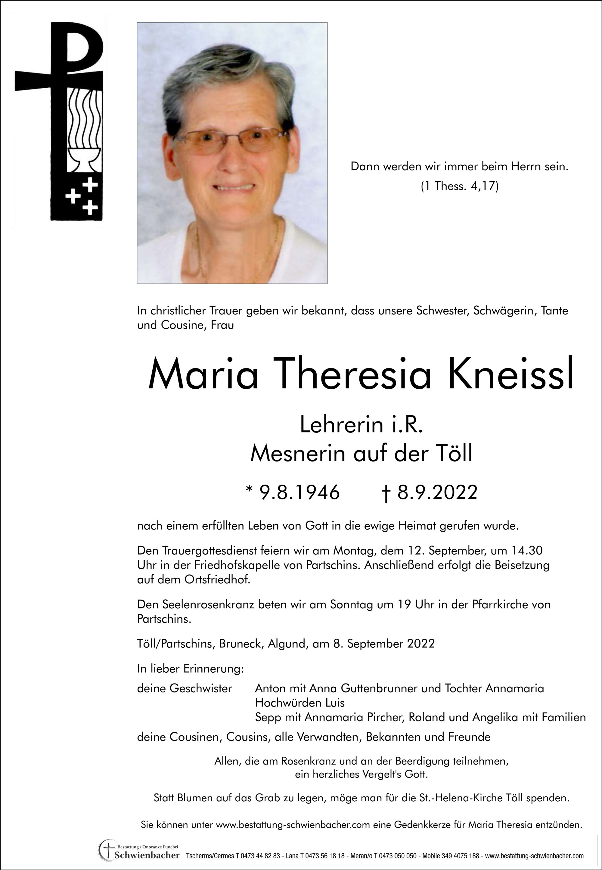 Parte: Maria Theresia Kneissl 