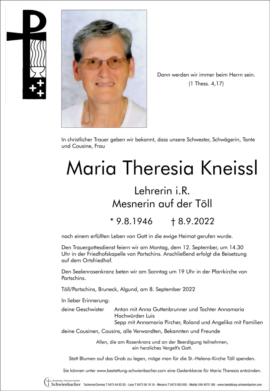 Parte: Maria Theresia Kneissl