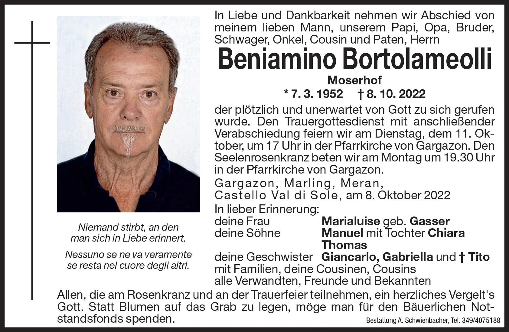 Medien: Beniamino Bortolameolli