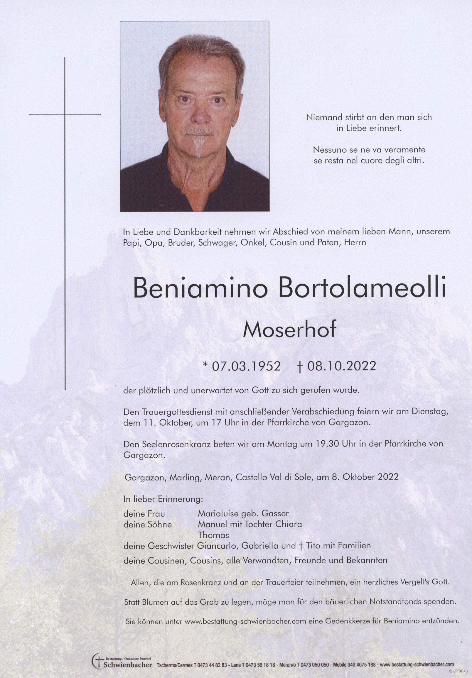 Parte: Beniamino Bortolameolli 
