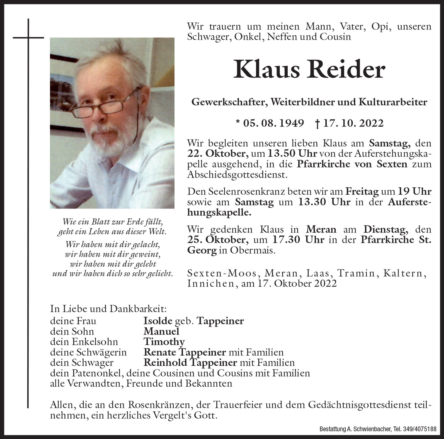Medien: Klaus Reider
