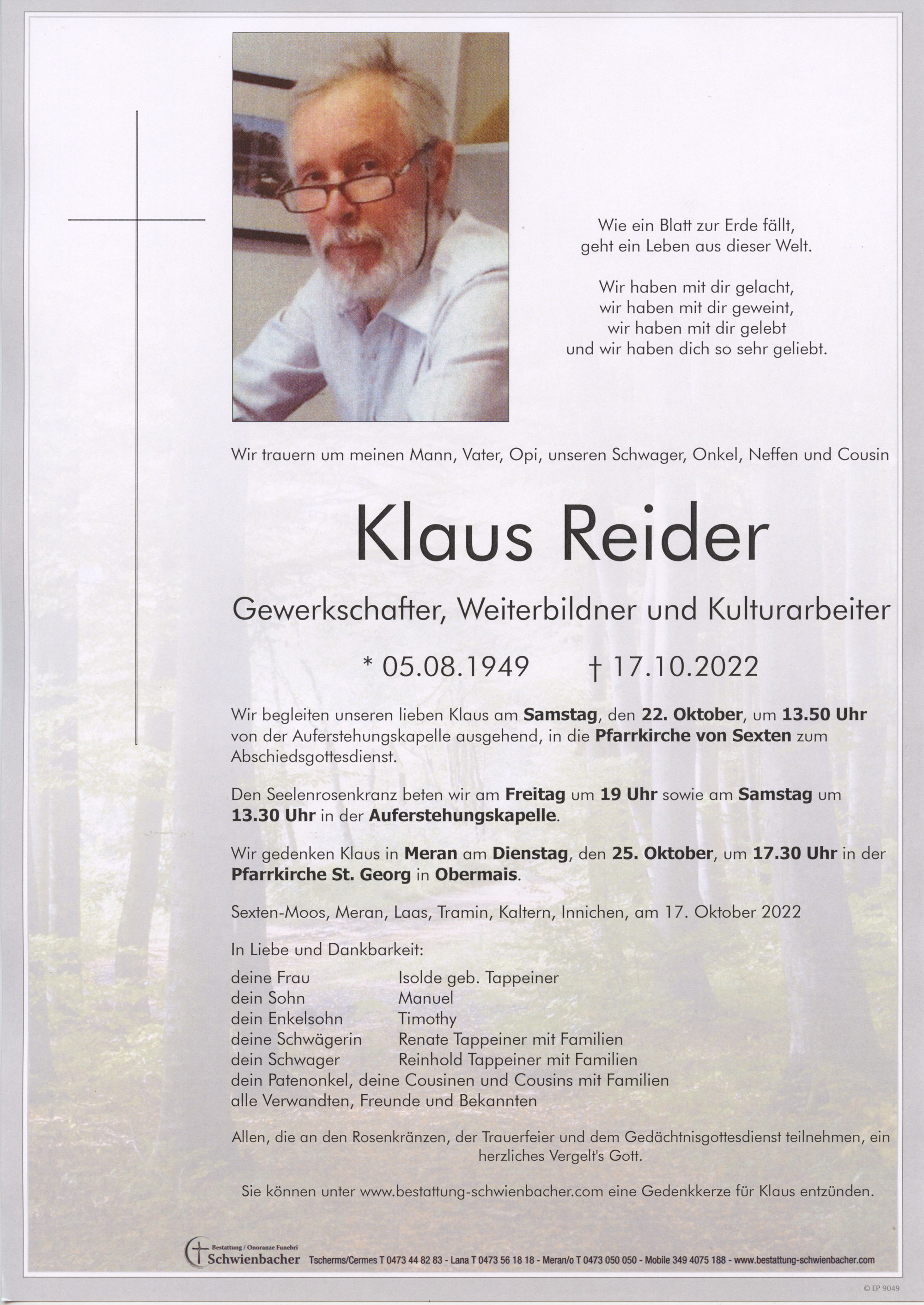 Parte: Klaus Reider 