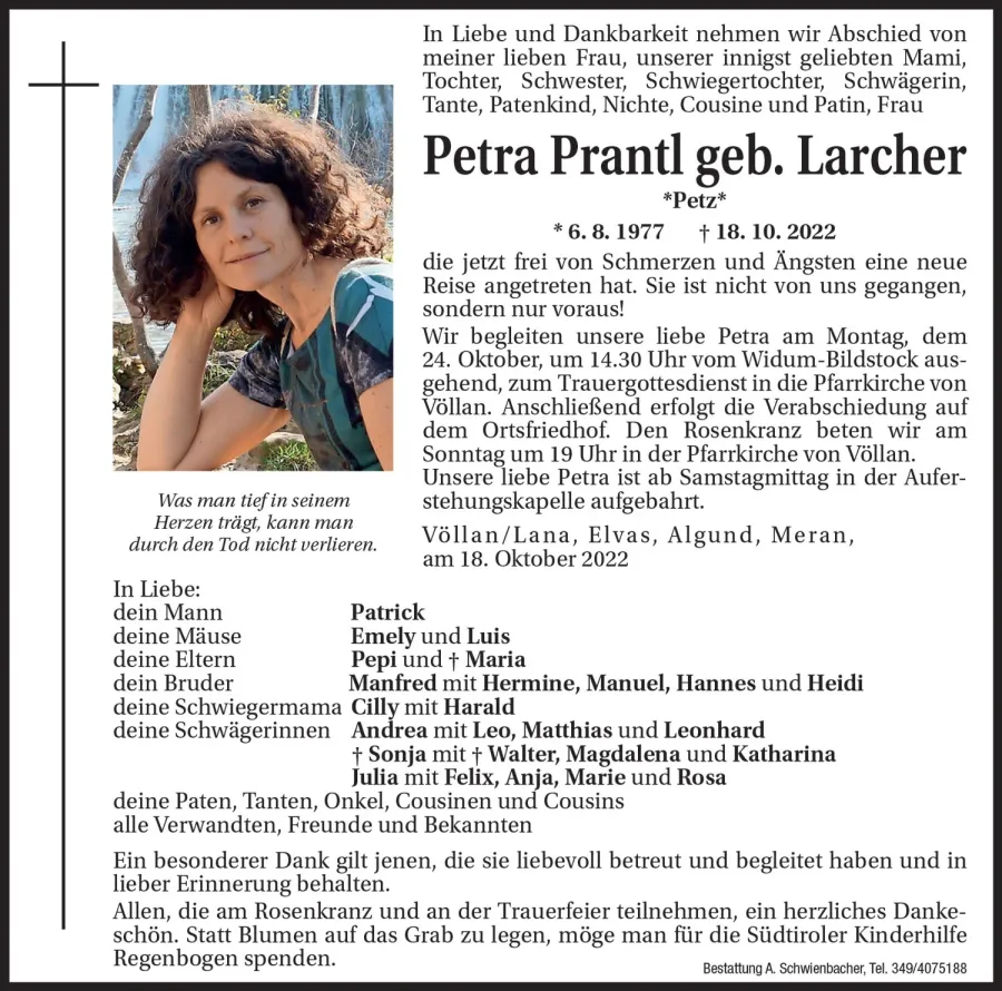 Medien: Petra Prantl geb. Larcher