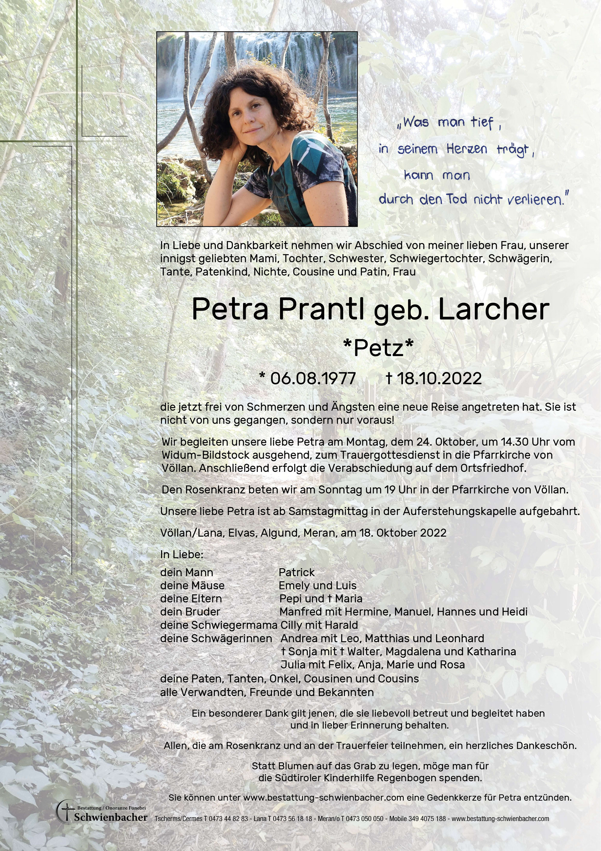 Parte: Petra Prantl geb. Larcher 