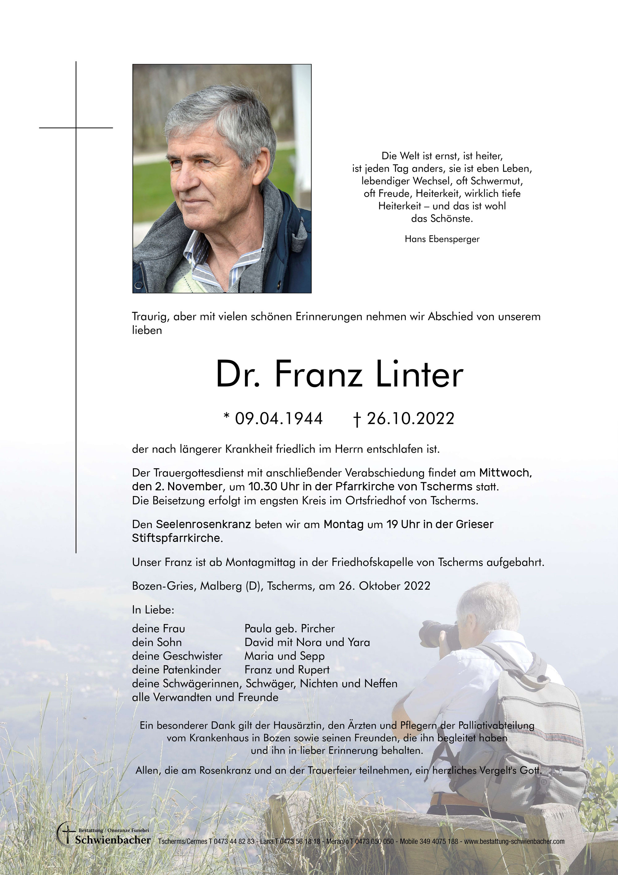 Parte: Dr. Franz Linter 