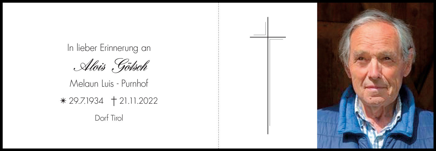 Sterbebild: Alois Götsch