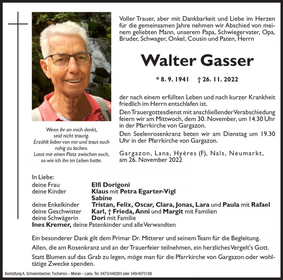Medien: Walter Gasser