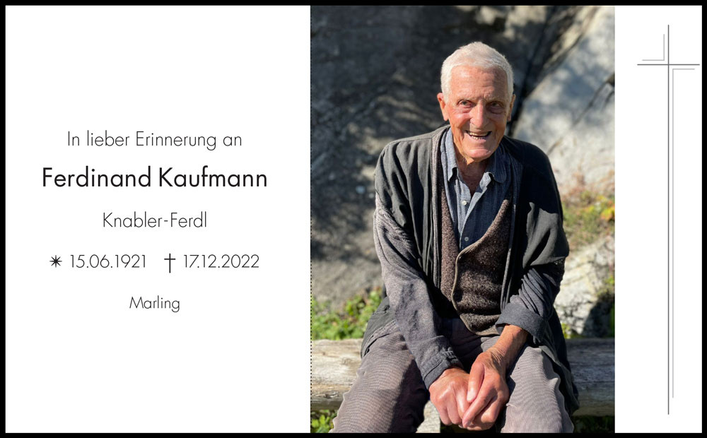 Sterbebild: Ferdinand Kaufmann