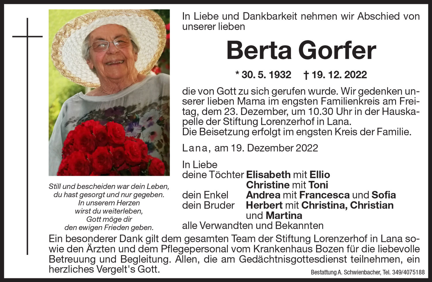 Medien: Berta Gorfer